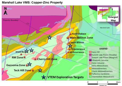 Marshall Lake VMS Copper Zinc Gold
